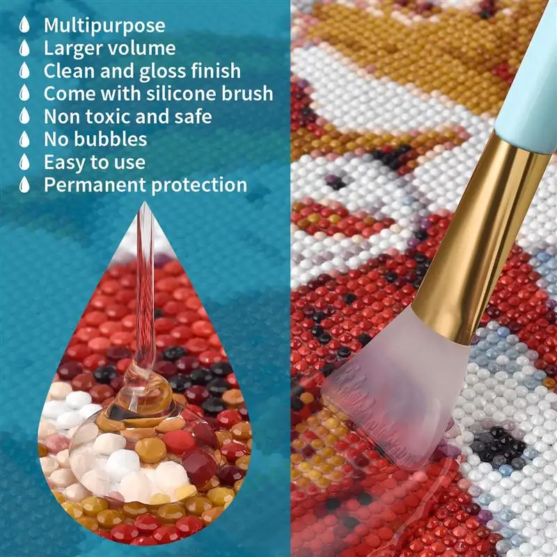 120/60ml Diamond Painting Glue Sealer 5D Diamond Art Permanent Hold & Shine Effect Sealer Painting Puzzles With Brush diamond painting sealer