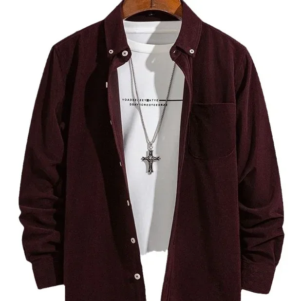 Spring and Autumn Explosions Sell Well Men's Casual Shirts Long-sleeved Corduroy Shirts Men's Single Clothes Retro New Style