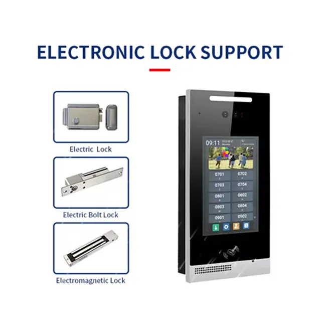 ​Tuya 8 Inch IP Intercom Video Door Phone Multi Apartment Wired Video Intercom System Android 7 Inch Indoor Monitor 5
