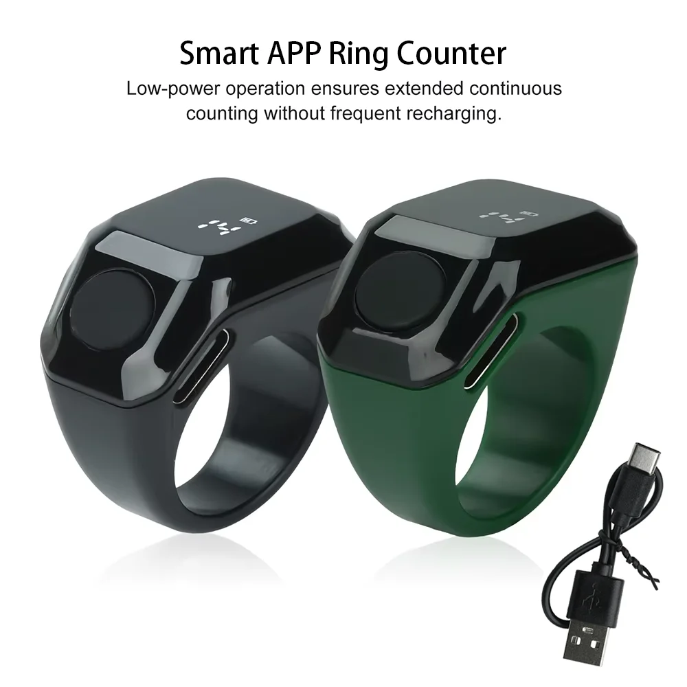Smart APP Ring Counter Portable Digital Display Counter Bluetooth Counting Ring Time Vibration Reminder Wearable Tally Counters