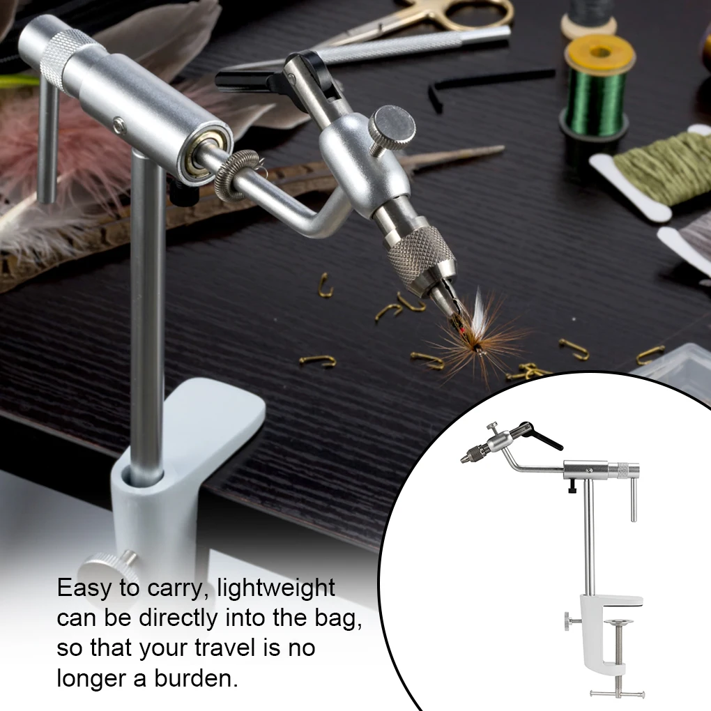 

Fly Tying Vise 360 Degree Stainless Steel Portable Fishing Lure Tackle Universal C-clamp Hook Equipment for Beginner