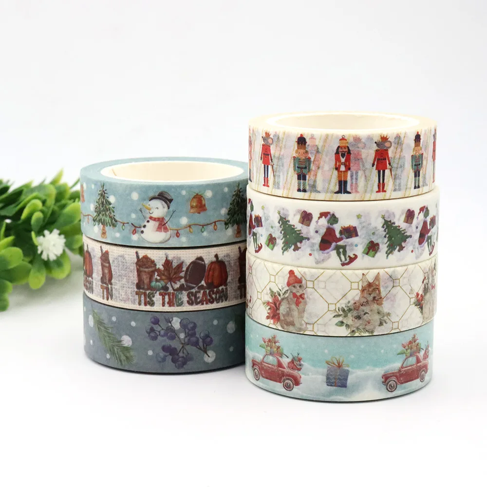 

1PC 15mm*10m Thanksgiving Gnome Pumpkin Yellow Leaves Brown Stripes Thankful Masking Decorative Tapes masking tape scrapbooking