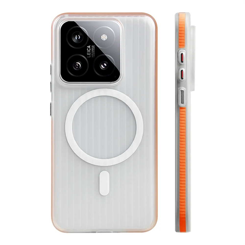 Corrugated Pattern Non-Slip Magnetic Wireless Charging Case - Hard Matte Back Cover