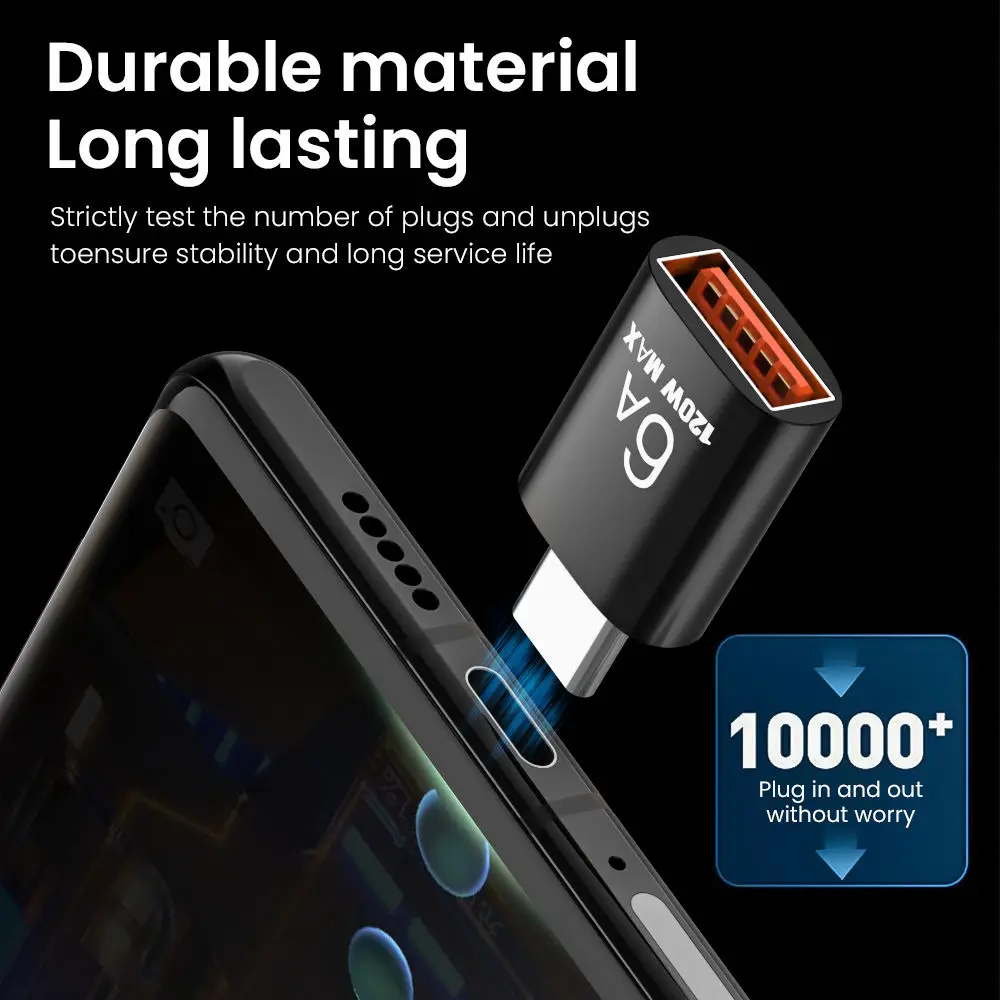 6A USB-C OTG 어댑터 120W USB-C(수) to Type-C(암) 충전 컨버터 맥북 삼성 데이터 전송 어댑터