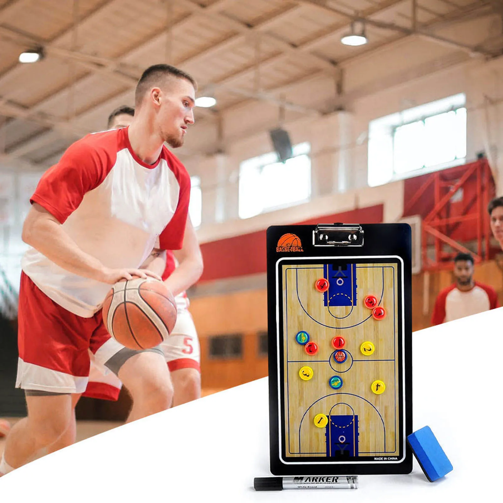 Basketball Coaches Magnetic Tactic Board Magnetic Dry Erase Basketball Coaching Board for Game Plans and Strategies