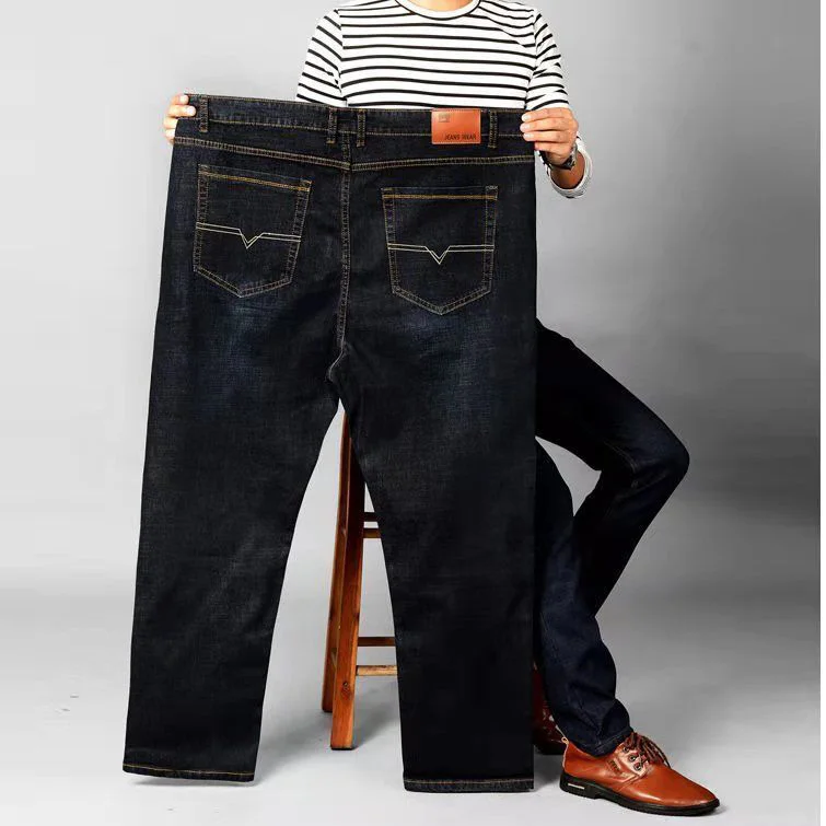 Fashion Oversized Jeans Men 10XL Straight Denim Pants Loose Trousers Mens Plus Size 50 Baggy Jeans Male Streetwear Casual Pants 2