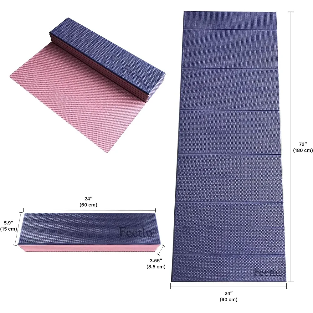 Foldable Yoga Mat - 6mm & 8mm Thick, Lightweight, and Easy to Store for  Travel - Anti-Slip Folding Exercise Mat for Yoga,Pilates - AliExpress