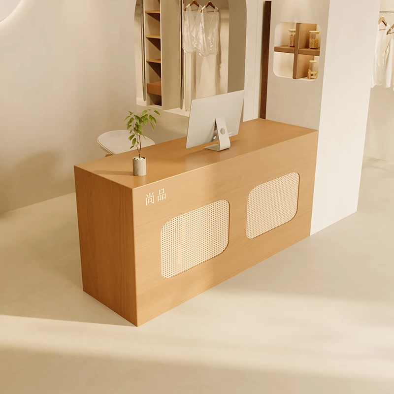 Modern Simplicity Reception Desk Clothing Store Nordic Information Desk Beauty Salon Mesa De Madera BlancaSalon Furniture