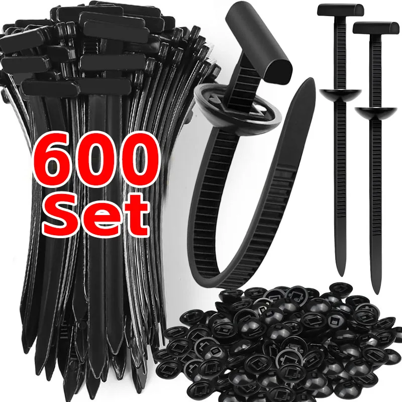 Ensemble de 600 boucles d'attache de câble universelles en Nylon