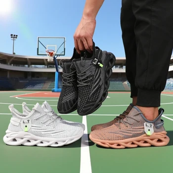 حذاء رياضي للجري للرجال، حذاء رياضي كاجوال عصري شبكي مضاد للانزلاق، خفيف للغاية وسريع الجفاف، حذاء تدريب كرة السلة 6
