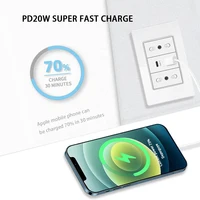 White Tempered Glass Italy USB Type C Smart Fast Charging Wall Socket Plugs Schuko Light Switch Panel Chile TV Sat Computer CAT6 - Image 3