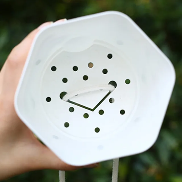 Transparent Self-Watering Plant Flower Pot Hexagonal Lazy Flowerpot Plastic Planters Home Garden Decoraction 5