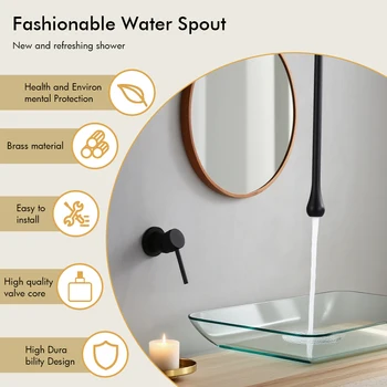 อ่างล้างหน้าแบบฝังฝ้าเพดานพร้อมก๊อกน้ำแบบหยดน้ำ ทำจากทองแดงทั้งชิ้น ใช้ได้ทั้งน้ำร้อนและน้ำเย็น เหมาะสำหรับห้องครัวและห้องน้ำ 2