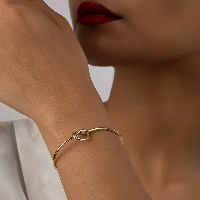 Bangle Bracelet Simple Geometric Women Fashion Vintage Knot Twist Men 925 Sterling Silver Metal Bracelet Gifts