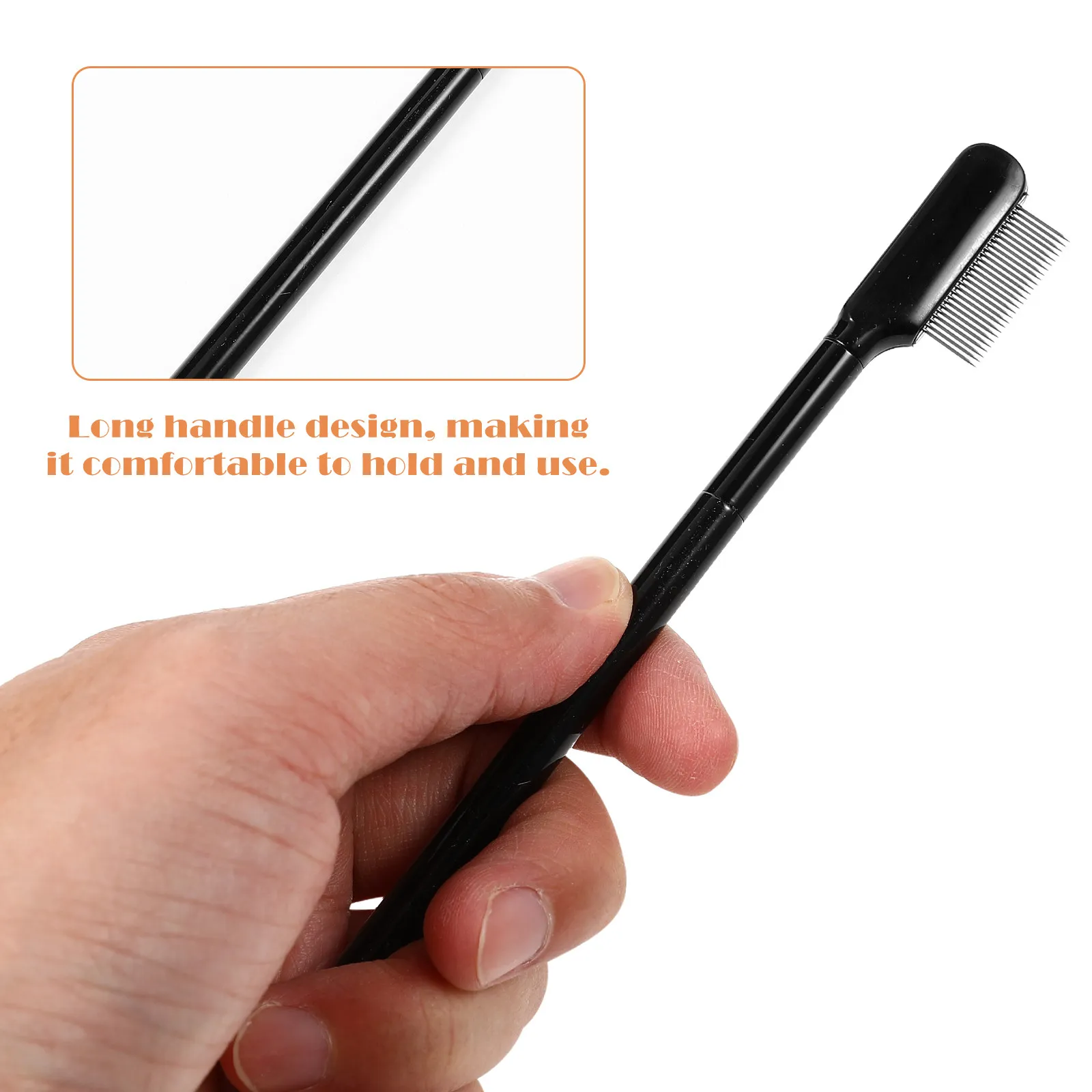 1세트 프리미엄 속눈썹 빗 및 눈썹 브러쉬 양면 롱 핸들 디자인 눈썹 및 속눈썹을 위한 부드러운 스타일링 도구 여성용 선물