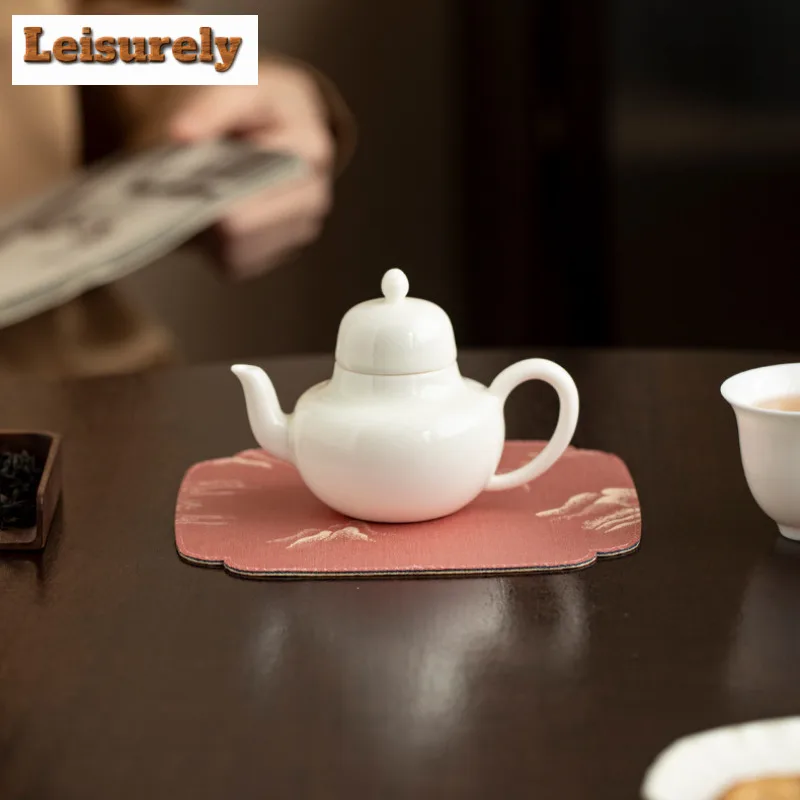 Distant Hill Square Fabric Waterproof Pot Bearing Holder Zisha Pot Anti-scald Mat Dry Bubble Table Tea Tray Coaster Tea Services