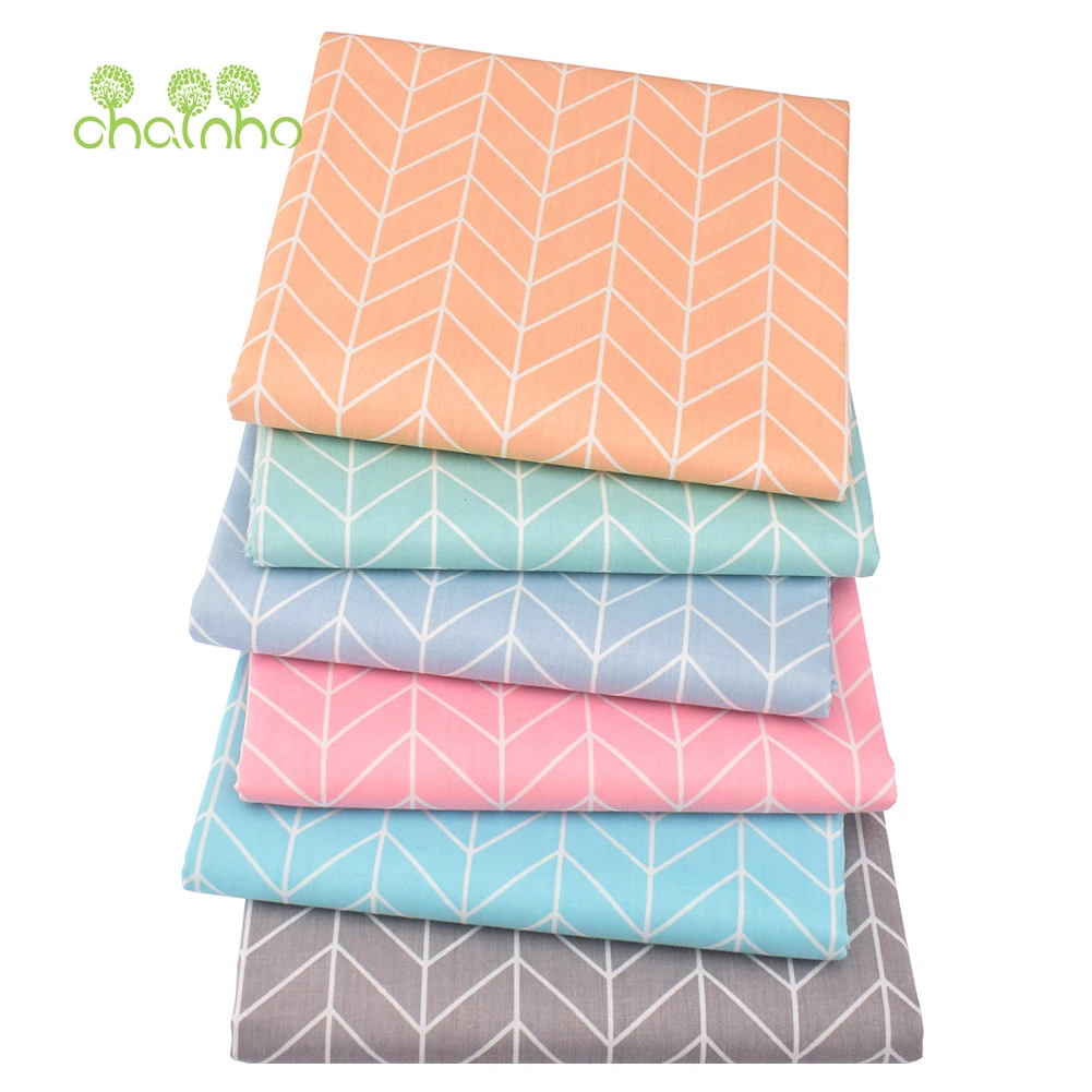 Chainho,Printed Twill Weave Cotton Fabric,DIY Sewing Quilting Material,Patchwork Cloth,6 Designs Cartoon Series,2 Sizes,15C335