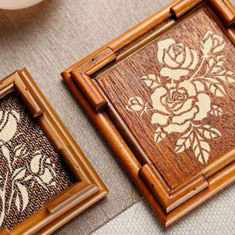 4 Stück 5,9 Zoll Rosen-Blumen-Schablonen Wiederverwendbare Blumenmalvorlagen für Wand Leinwand Stoff DIY Handwerk Dekoration – Detail 4