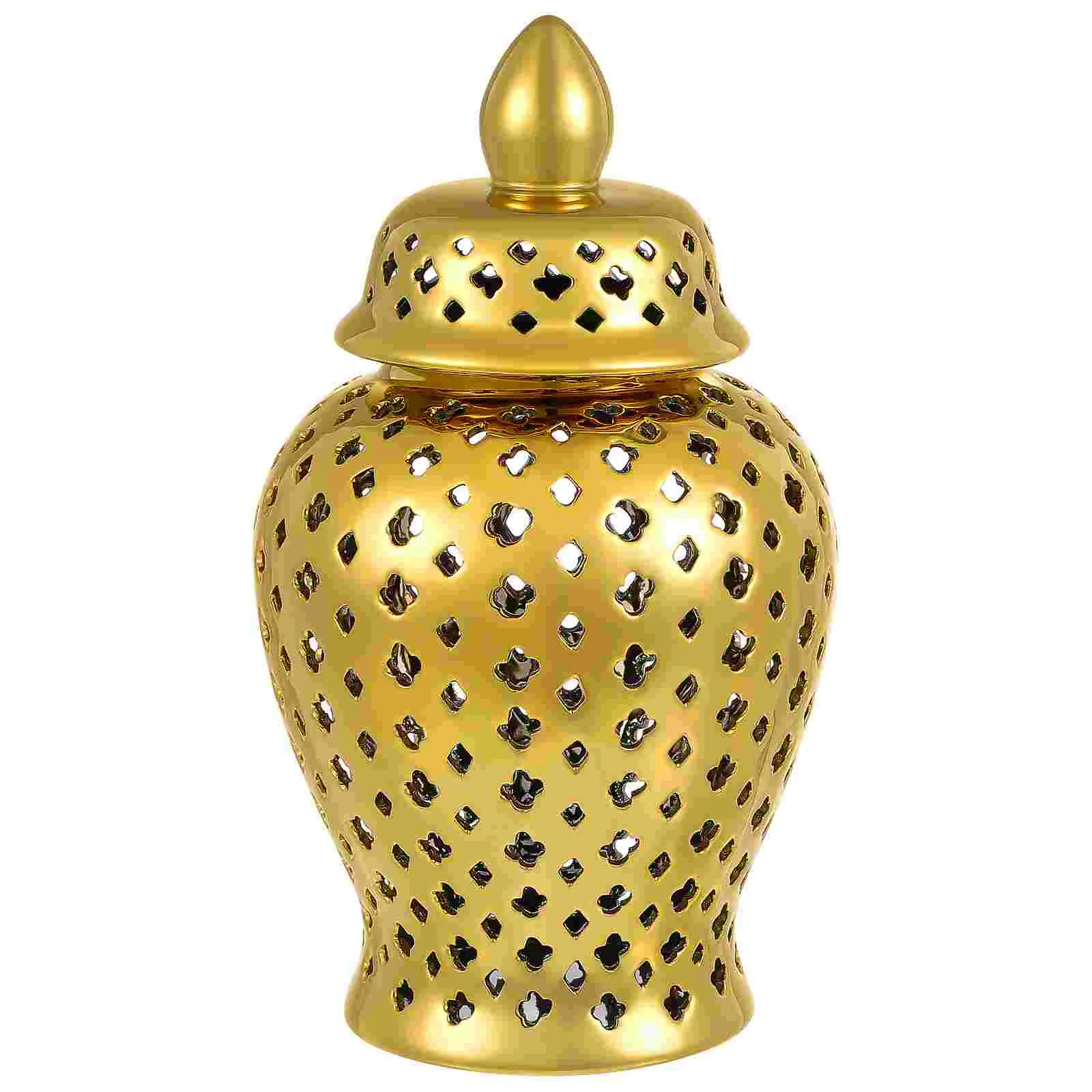 

Простой модельный дом, золотой полый керамический картридж, обычная банка для дома, декоративная стандартная Свадебная прочная витрина