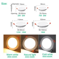 DC 12V LED downlight ceiling light spotlight 3W 7W 9W 12W recessed grille ultra-thin downlight round black white - Image 5