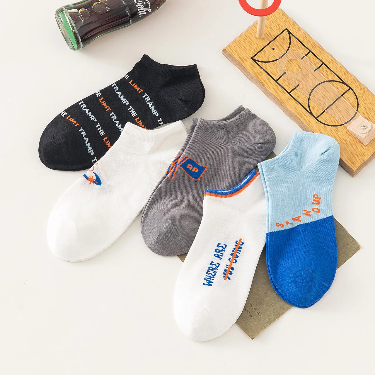 

5pairs/lot Bright Color Ankle No Show Socks Men Breathable Street Fashion Sport Deodorant Invisible Travel Running Socks