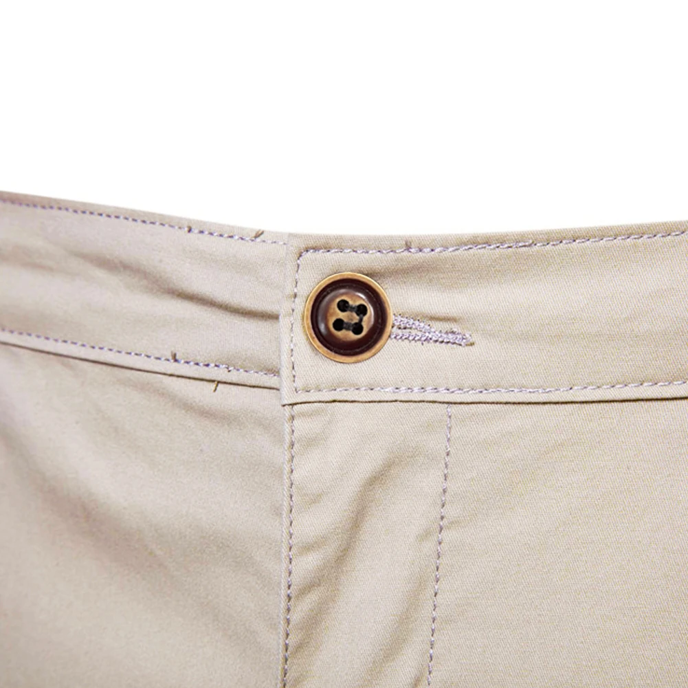 

Mens Shorts Summer Cotton Middle Waist Business Beach Stretch Classic Fit Short
