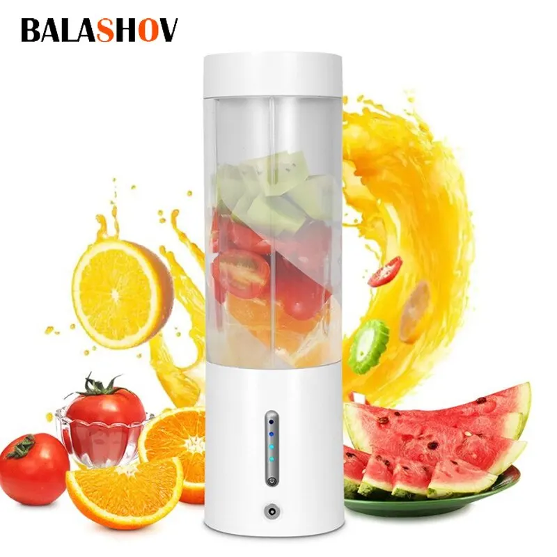 강력한 휴대용 믹서기 스무디 쉐이크, 마그네틱 충전 식품 가공기, 과일 믹서 기계, 미니 착즙기 믹서기 컵, 450ml