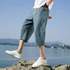 Summer Casual Linen Short Pants New Cotton Straight Mens Lightweight Shorts Large Solid Color Gym Fifth Beach Short Pants 3
