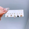5pcs/set Mixed Design Stud Earrings for Women Girls Gold Color Cubic Zirconia Princess Gift Jewelry 2