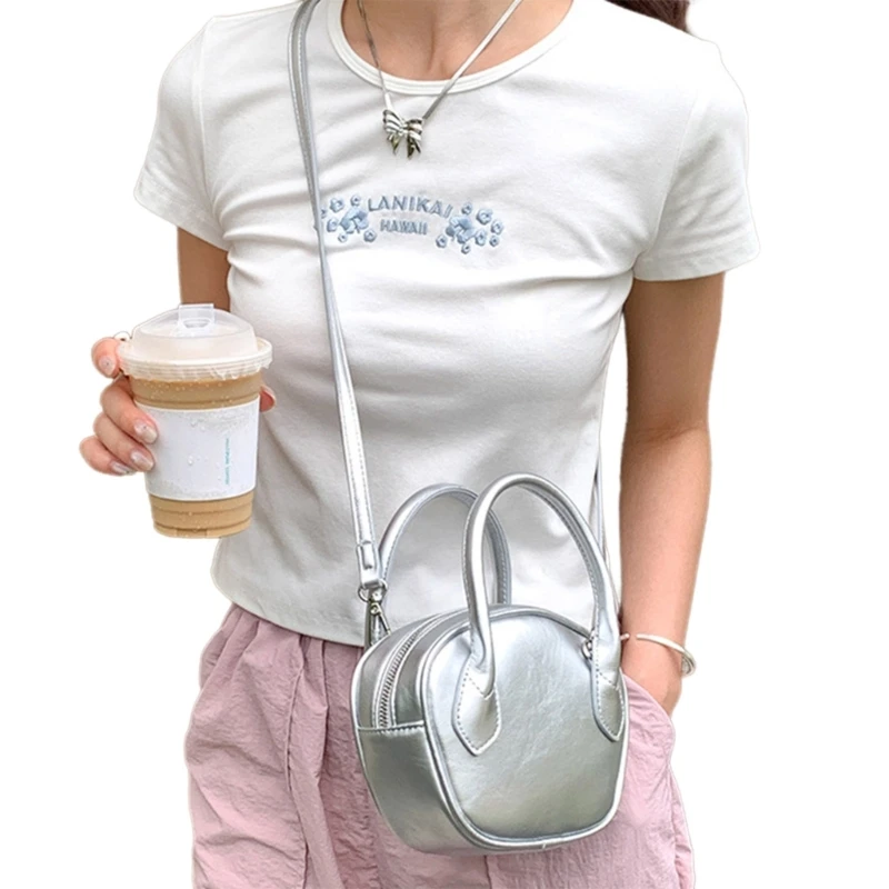 Women Korean Styles Crossbody Bag PU Leather Shoulder Bag Fashion Bag Bowling Bag Coin Purse Shopping Bag