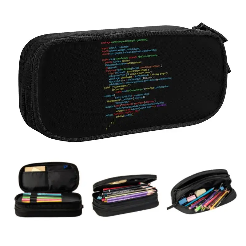 

Custom Real Life Coding Programming Kawaii Pencil Cases Girl Boy Large Capacity Hacker Programmer Code Pencil Box Student School