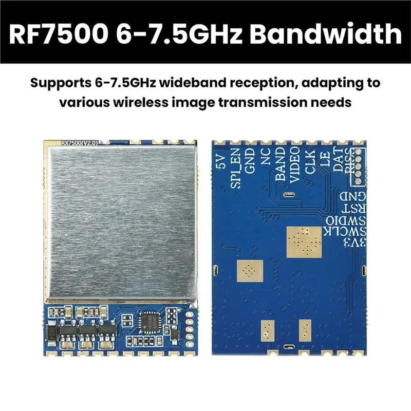 RF7500 6-7.5Ghz 무선 비디오 RF 수신 모듈 (FPV 비디오 전송용) FPV 비디오 수신기