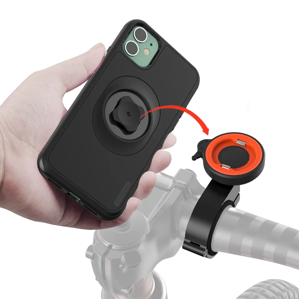 New Bicycle Phone Holder with Quick Mount Case for iphone 11 pro XsMax 8 Plus 7 Bike Mount Black PC matte Shockproof phone case