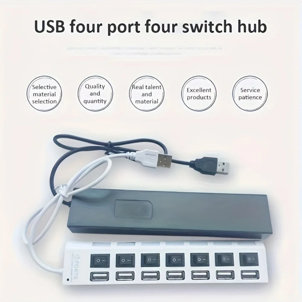 4/7 port independent switch USB HUB 2.0 Adapter High Speed Splitter Multiple USB Extender Power Adapter Switch For Computer