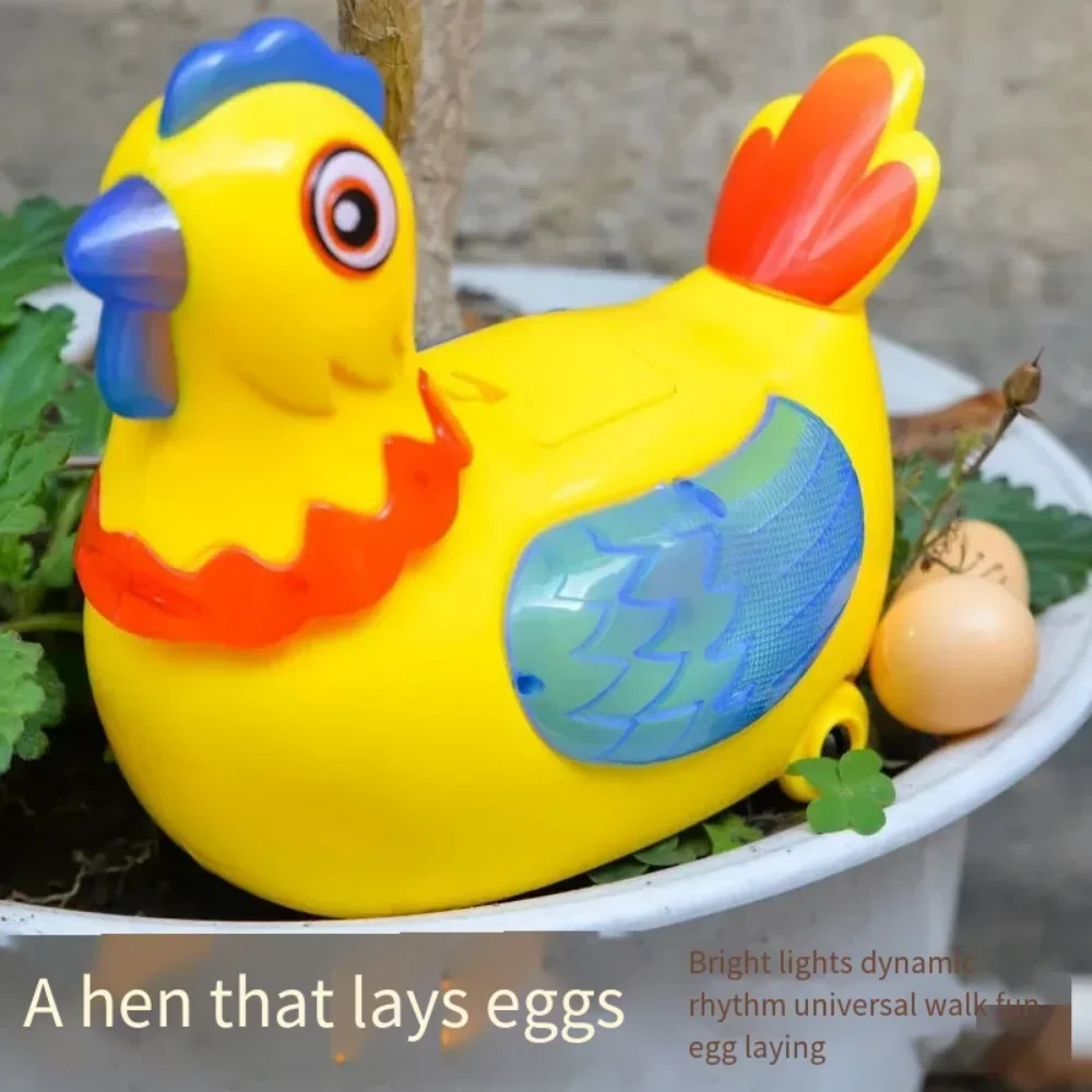 Novelty Chicken Laying Eggs Toy Music Animal The Magic Chicken with 3 Eggs Realistic Sound Singing Laying Puzzle Toys