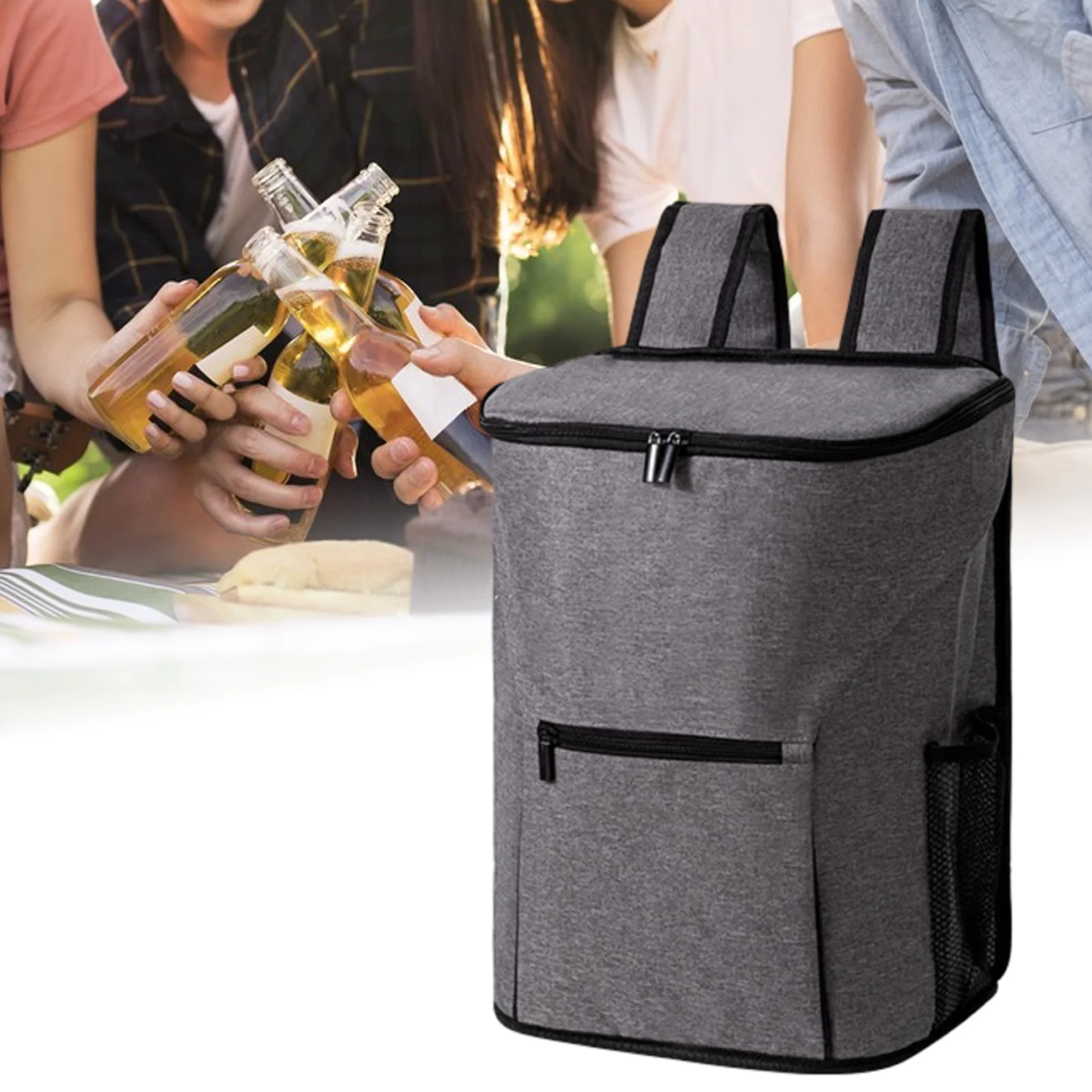 Waterproof Insulated Cooler Bags Thermal Backpack Zipper Cooler Lunch Beer Pouch for Outdoor Camping BBQ Picnic Travel Beach