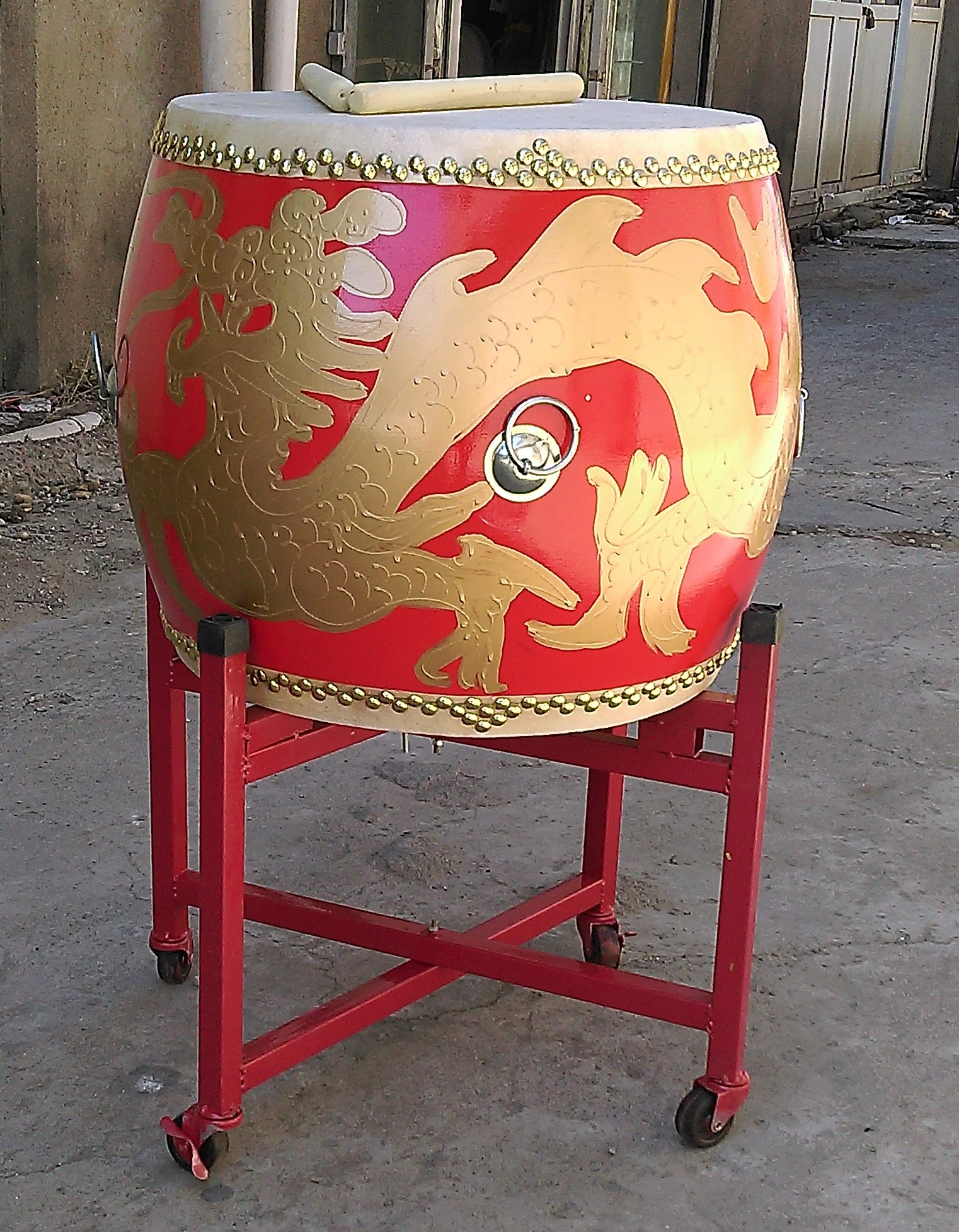 20 inch 52cm Red Drum With Drumsticks Chinese Percussion Musical Lion Dance Dragon Dance Musical Game Instruments