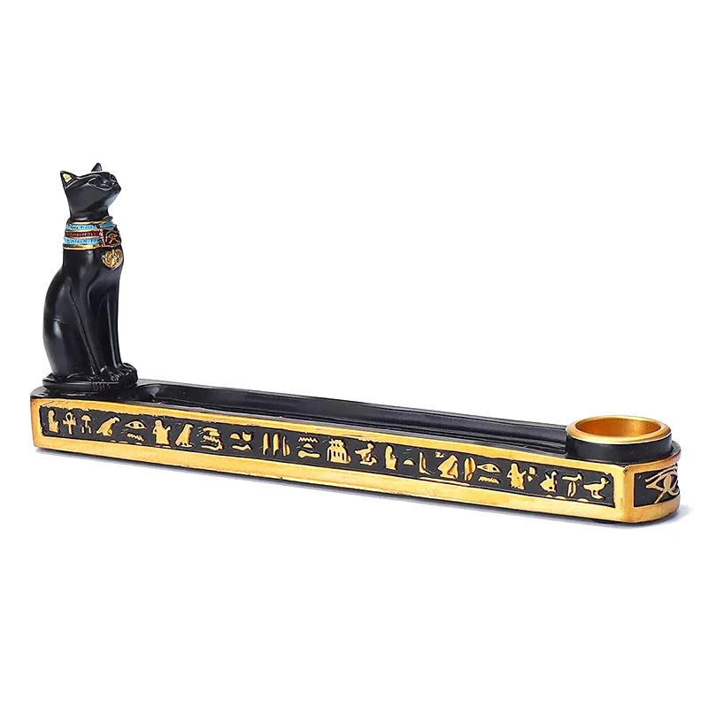 

Retro Incense Burner Holder Home Decor Egypt Cat God Incense Stick Holder Aromatherapy Incense Censer Office Teahouse