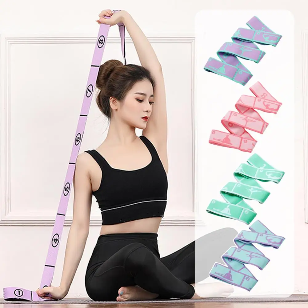 Yoga Resistance Bands Yoga Strap Aerial Yoga Strap Yoga Stretching Belt Dance Stretching Band Loop Yoga Pilates Fitness Tension Belt Digital Stretch Elastic Band Resistance