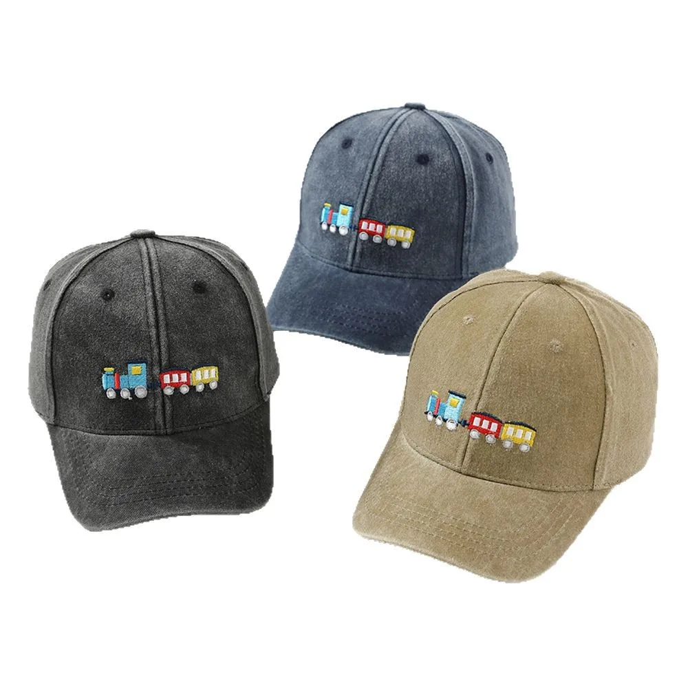 2025 Summer Sports Hats School Baby Boy Baseball Embroidered Cartoon Trains Children Outdoor Kids Caps for 2-8Years Adjustable