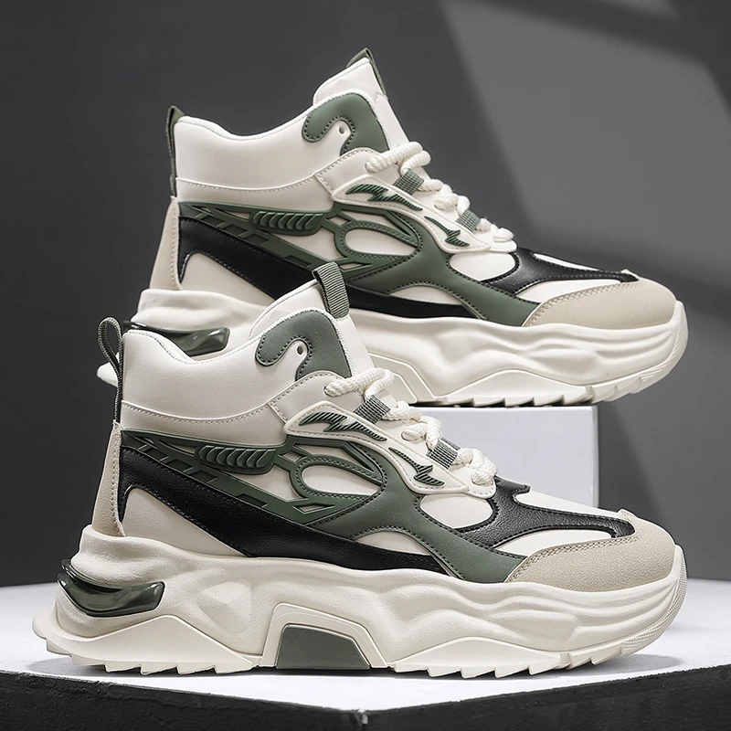 Herren High Top Ankle Boots Für Komfort Mode Sneaker Freizeitschuhe_voghion.com