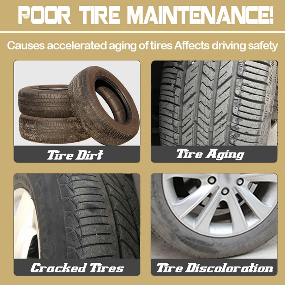 Tire Blackening Coating Wax Car Tire Shine Coatings Long Lasting Tyre High Gloss Car Auto Refurbishing Agent Cleaner Coatin
