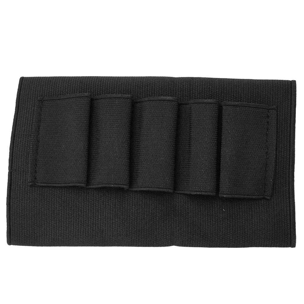 

Elastic Nylon Shotgun Shell Holder Shotgun Rifle 5 Shells Tacti Buttstock Shell Ammo Cartridge Holder Elastic Loops Black