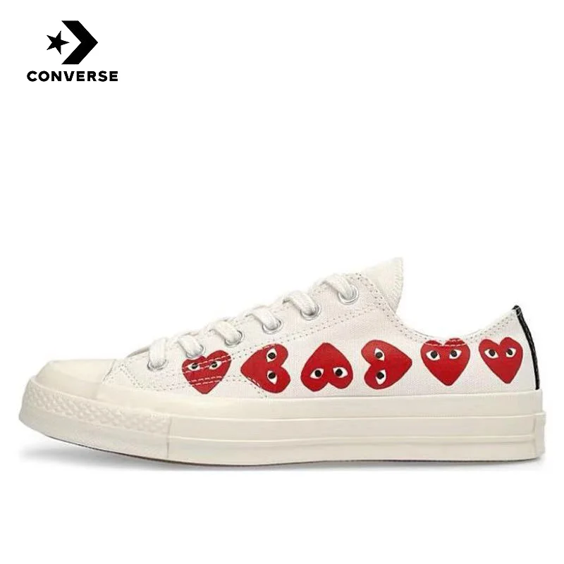 thumbnail image 1 of Converse 1970s Rei Kawakubo Red Heart String Label Zapatillas de lona antideslizantes y de corte bajo que absorben el sudor para hombres y mujeres, mismo estilo, 1 of 4