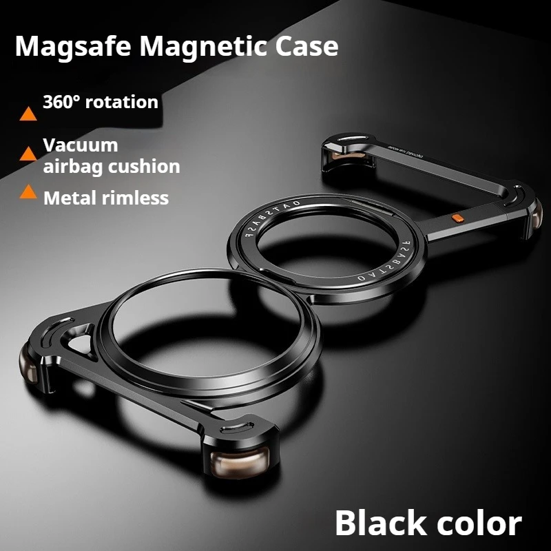 Eary Metal Phone Case with 360° Rotating Magnetic Kickstand and Shockproof Protection