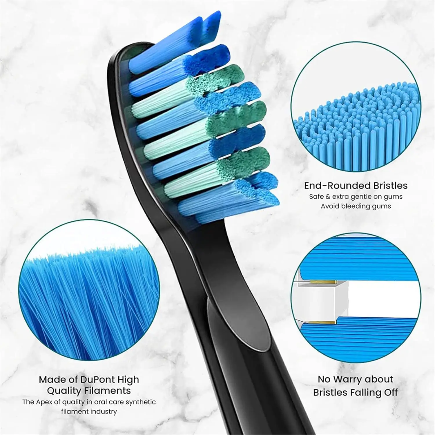 Seago Replacement Toothbrush Heads for Seago SG-575/507B/551/958/908/909/917/610/659/719/910/548 Electric Toothbrush 6