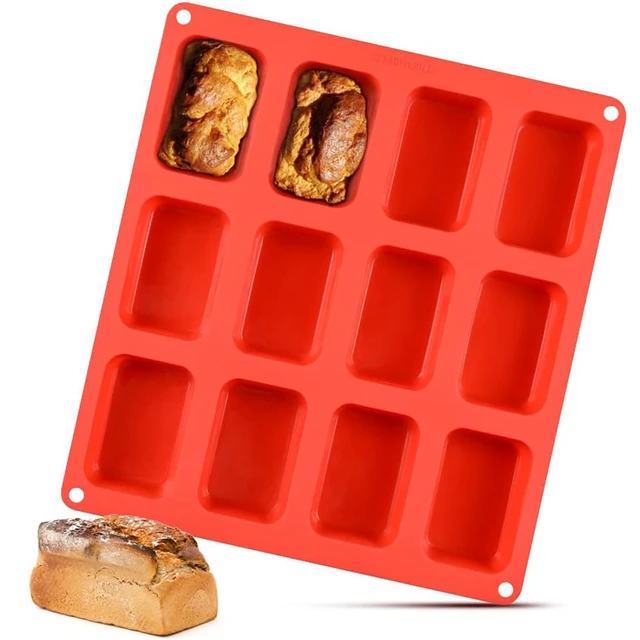 Nonstick Mini Loaf Pan , Carbon Steel Mini Bread Pan 8 Cavities