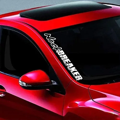 For Graphics 20" Neck Breaker Racing JDM Side Windshield Banner Car Sticker Truck Vinyl Decal Color: RED