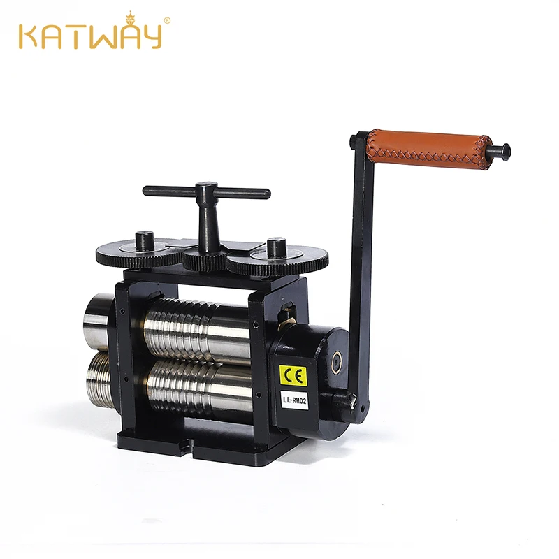 KATWAY 수동 플랫 및 와이어 조합 롤링 밀, 디자이너 전문 LL-RM02G 쥬얼리 프레스, 타블렛 도구, 130mm