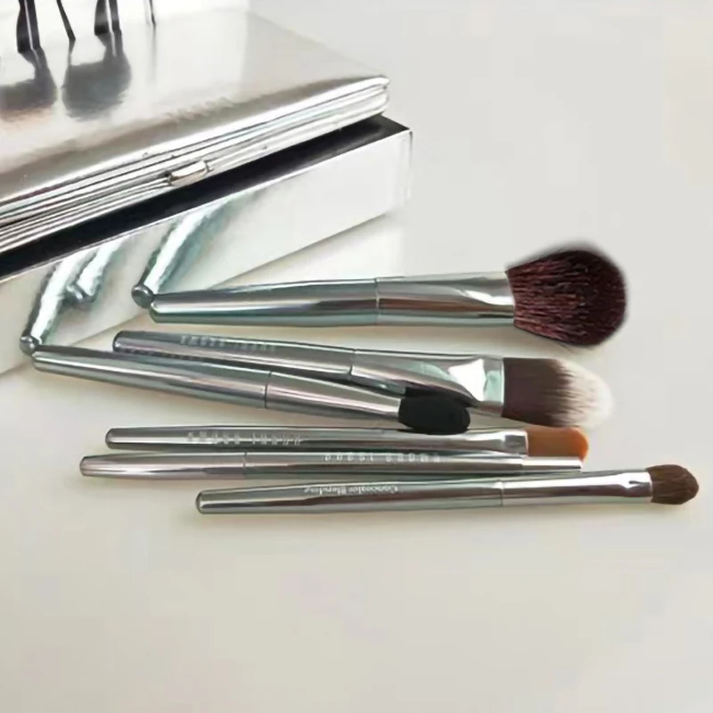 BB Series Silver 6pcs Makeup Brushes Set Foundation Loose Powder Concealer Eyeshadow Brush Cosmaetic Tools For Beauty 3